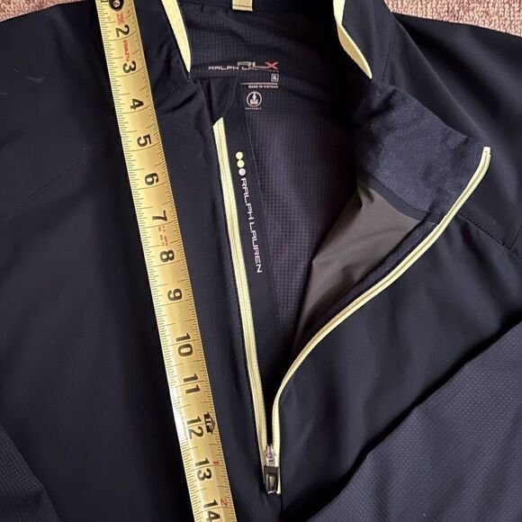 RLX black performance golf jacket with mesh detail and yellow accents NWOT XL - Picture 4 of 16